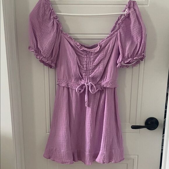 Show Me Your MuMu Lavender Gauzy Mini Dress - Picture 2 of 6